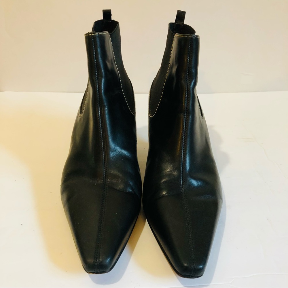 Cole Haan Y2K Point Kitty Heels Elastic Black Ankle Booties Size 7.5